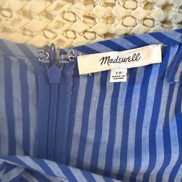MADEWELL Bianca Striped Sun Dress in Blue Stripes sz 10 - Picture 13 of 14